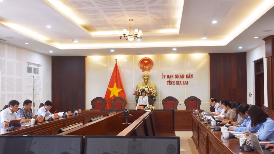 Toàn cảnh buổi giao ban. Ảnh: Đinh Yến