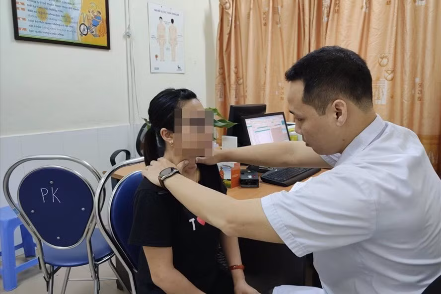 Bệnh nhân Đ.T.L trước khi phẫu thuật. Ảnh: Thuý Quỳnh