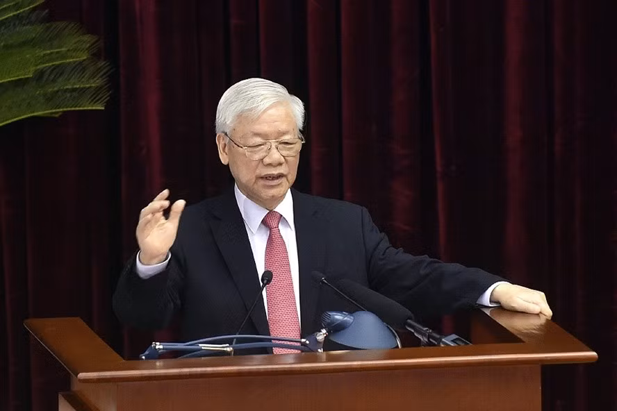 Tổng Bí thư, Chủ tịch Nước Nguyễn Phú Trọng phát biểu tại Hội nghị Trung ương 2, khoá XIII. Ảnh: Nhật Bắc. Tổng Bí thư, Chủ tịch Nước Nguyễn Phú Trọng phát biểu tại Hội nghị Trung ương 2, khoá XIII. Ảnh: Nhật Bắc.