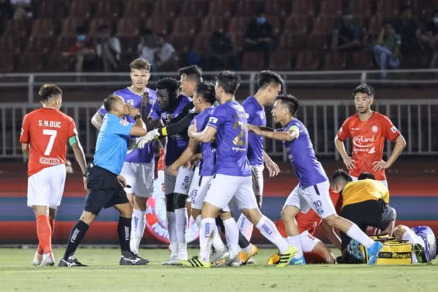 Hà Nội FC giành chiến thắng sau khi chịu tổn thất lớn về nhân sự. (Ảnh: Hải An/Vietnam+)
