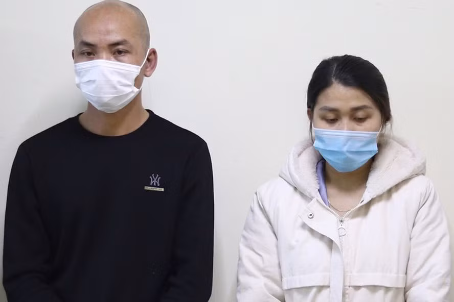 Mai Minh Chung và bạn gái trong đường dây mua bán trẻ sơ sinh. Ảnh: V.Dũng