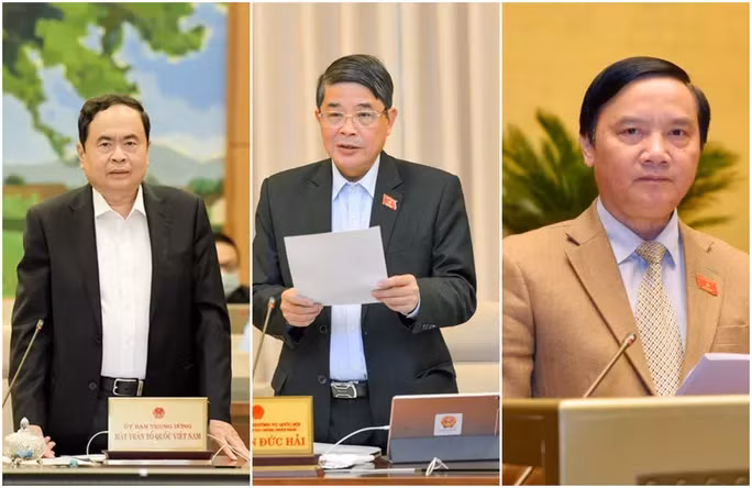 Từ trái qua phải: ông Trần Thanh Mẫn, ông Nguyễn Đức Hải, ông Nguyễn Khắc Định