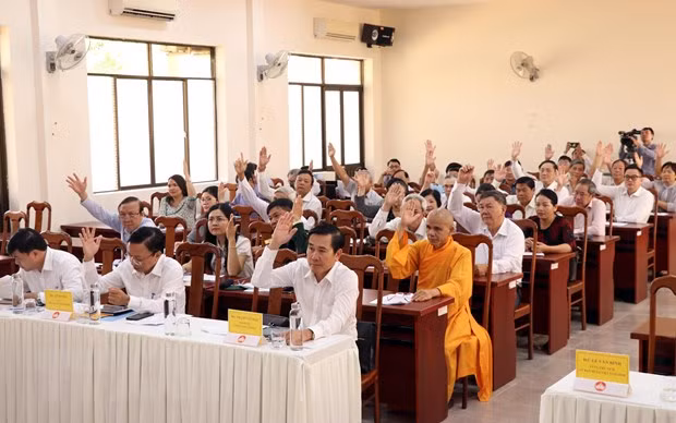 Hội nghị hiệp thương lần thứ hai tại tỉnh Ninh Thuận. (Ảnh: Công Thử/TTXVN) Hội nghị hiệp thương lần thứ hai tại tỉnh Ninh Thuận. (Ảnh: Công Thử/TTXVN)