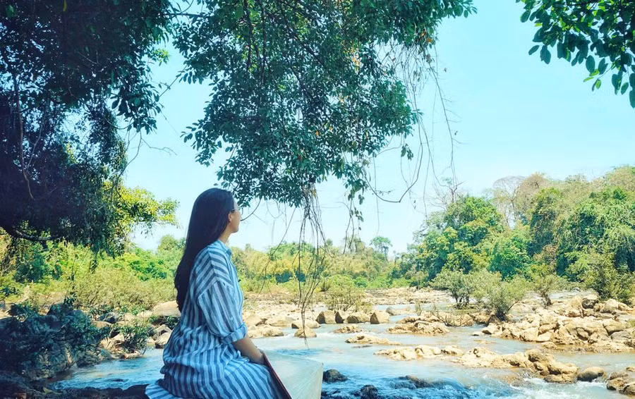 Ghềnh Bến Cự ở rừng Nam Cát Tiên - Ảnh: Huệ Mẫn