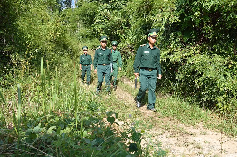  Lực lượng biên phòng tuần tra, kiểm soát địa bàn. Ảnh: Anh Huy