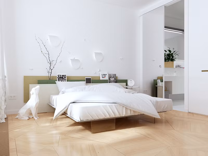 Phòng ngủ màu trắng tạo ấn tượng nhờ cách trang trí. Phòng ngủ màu trắng tạo ấn tượng nhờ cách trang trí.