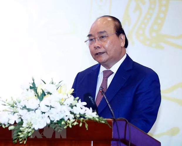 Trong ảnh: Thủ tướng Nguyễn Xuân Phúc phát biểu. (Ảnh: Thống Nhất/TTXVN)