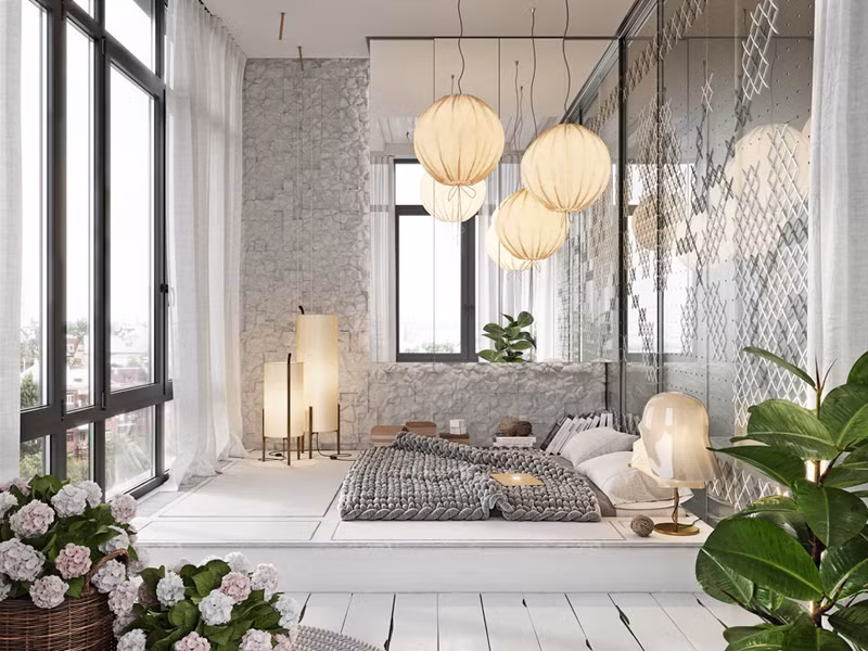  Nội thất trong phòng được bố trí khéo léo mang cảm giác như một bức tranh.