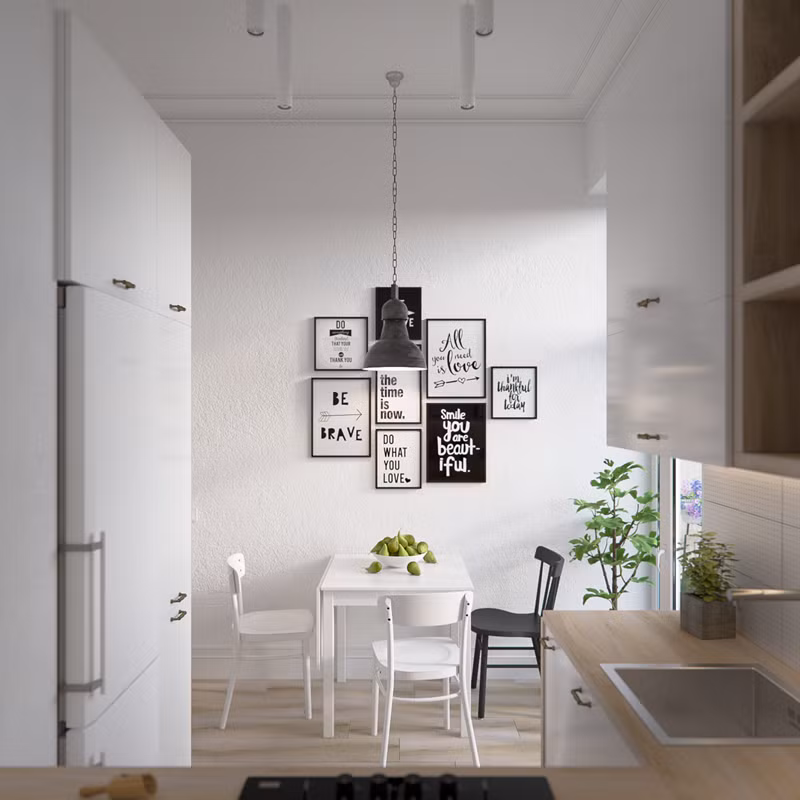 Ghế ăn hiện đại pha trộn hai màu đen và trắng độc đáo.