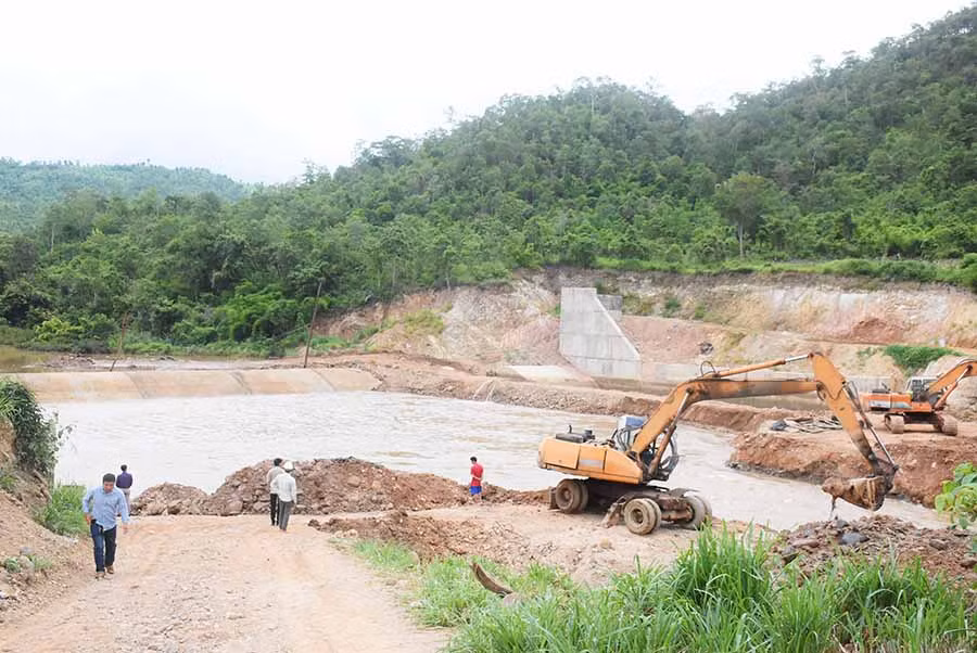  Công trình thủy lợi Plei Keo đến thời điểm hiện tại đã đạt 96% khối lượng thi công, đảm bảo hoàn thành trong năm 2019. Ảnh: MINH TRIỀU