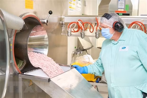 Thuốc viên uống Paxlovid điều trị COVID-19 của hãng Pfizer được sản xuất tại nhà máy ở Freiburg, Đức. Ảnh: AFP/TTXVN