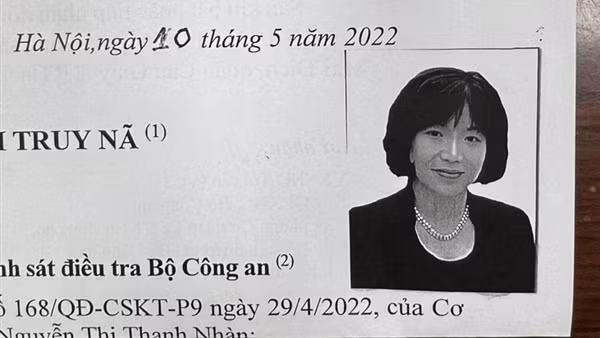 Bộ Công an ra quyết định truy nã đối với Nguyễn Thị Thanh Nhàn