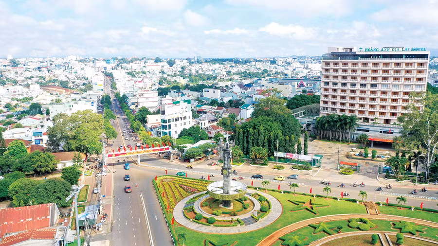 Thành phố Pleiku ngày càng khang trang, hiện đại. Ảnh: Quang Tấn