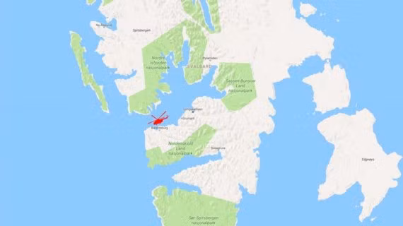 Chiếc trực thăng Nga rơi ngoài khơi đảo Spitsbergen, đảo lớn nhất trong quần đảo Svalbard của Na Uy, ngày 26-10-2017