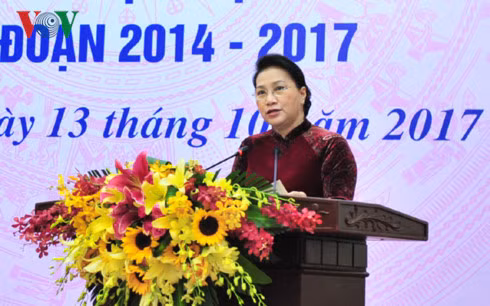 Chủ tịch Quốc hội Nguyễn Thị Kim Ngân phát biểu tại hội nghị.
