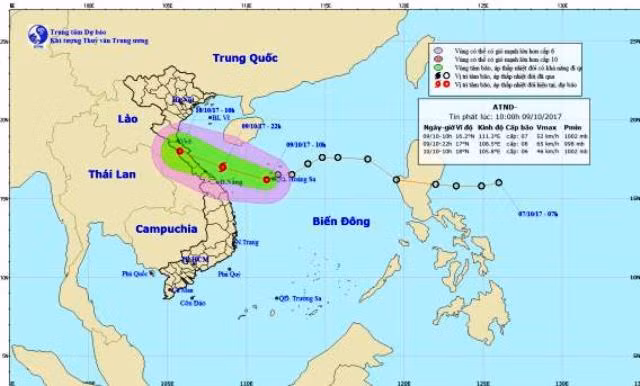 Dự kiến đường đi của áp thấp nhiệt đới gần bờ. Dự kiến đường đi của áp thấp nhiệt đới gần bờ.