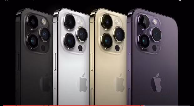 Các màu của iPhone 14 Pro và 14 Pro Max. Ảnh chụp màn hình