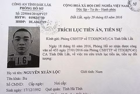 Hồ sơ của Lộc tại cơ quan điều tra. Ảnh: Minh Lộc.