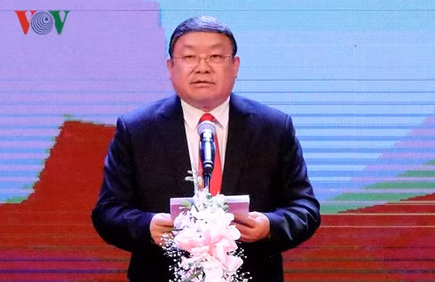 Ông Thào Xuân Sùng, Chủ tịch Hội Nông dân Việt Nam phát biểu tại buổi lễ