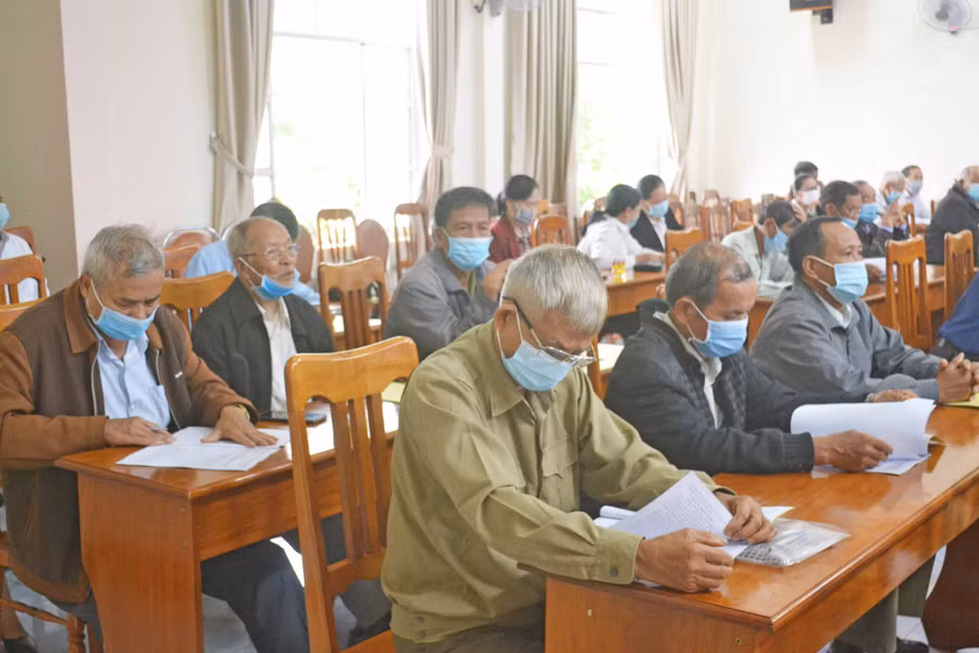 Người cao tuổi TP. Pleiku dự hội nghị tổng kết công tác nhiệm kỳ 2016-2021. Ảnh: Hoàng Cư