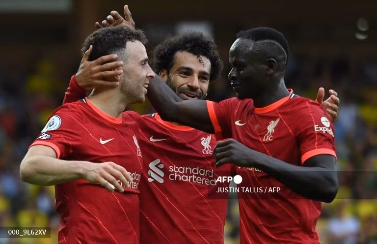 Jota mở tỉ số cho Liverpool. Ảnh: AFP