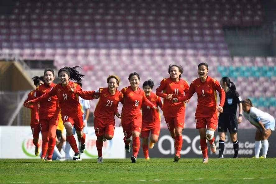 Đội tuyển nữ Việt Nam giành vé dự World Cup 2023. Ảnh: AFC