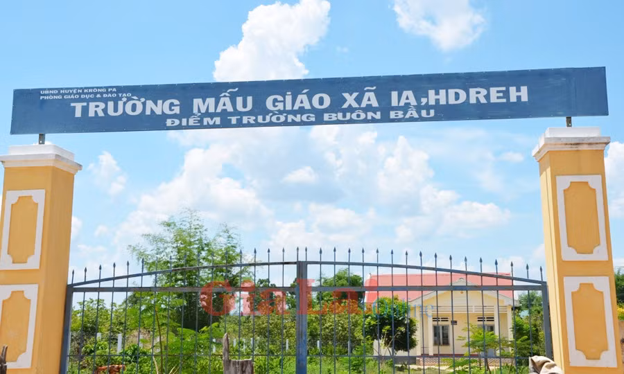 Trường Mẫu giáo xã Ia Dreh bị “cấm cửa”. Ảnh: Nguyễn Tú