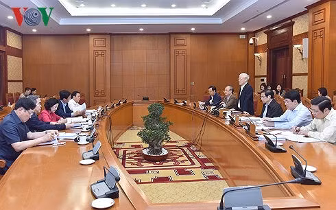 Một cuộc họp của Ban Bí thư Trung ương Đảng dưới sự chủ trì của Tổng Bí thư Nguyễn Phú Trọng