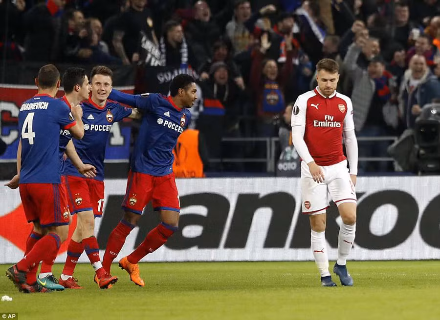  Arsenal bị thủng lưới trước tại Nga