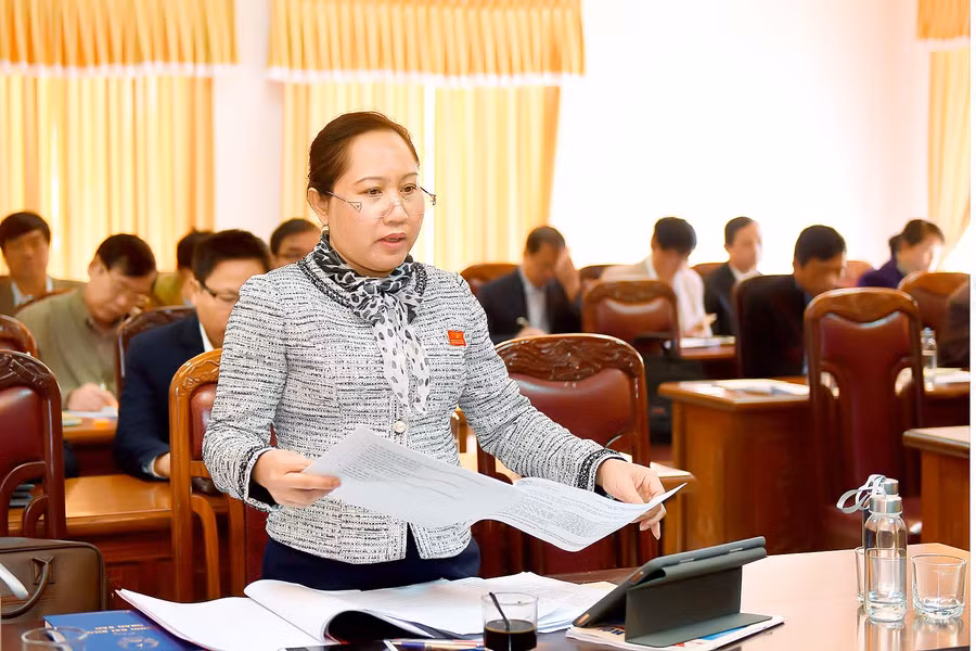 Đại biểu Ayun H’Bút-Tỉnh ủy viên, Phó Chủ tịch HĐND tỉnh quan tâm đến tình trạng tự tử trong vùng đồng bào DTTS. Ảnh: Đức Thụy