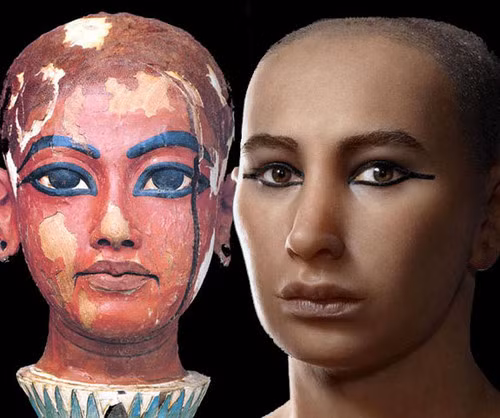  Phác họa chân dung vua Tutankhamun. (Ảnh: Live Science).