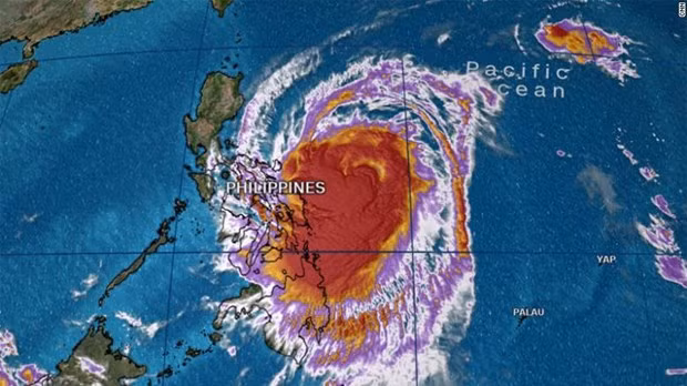 Bão Kamuri nhìn từ vệ tinh. (Nguồn: CNN) Bão Kamuri nhìn từ vệ tinh. (Nguồn: CNN)