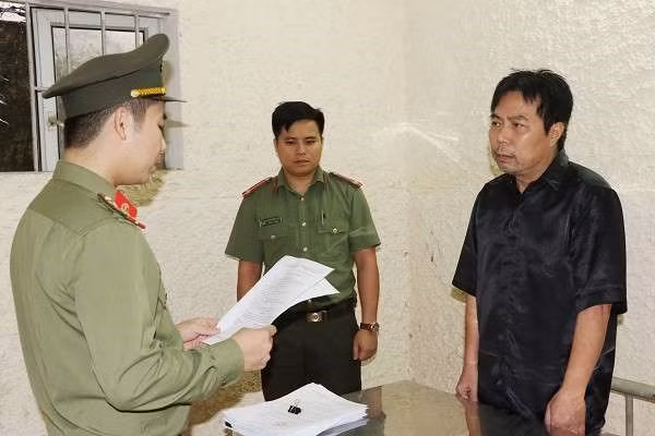 Đối tượng Cầm bị bắt giữ tại cơ quan công an. (Nguồn: Công an Hà Tĩnh)