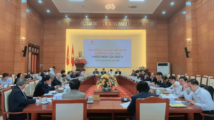 Hội đồng Giáo sư Nhà nước họp phiên 10 hôm 29.10. Ảnh: HĐGSNN