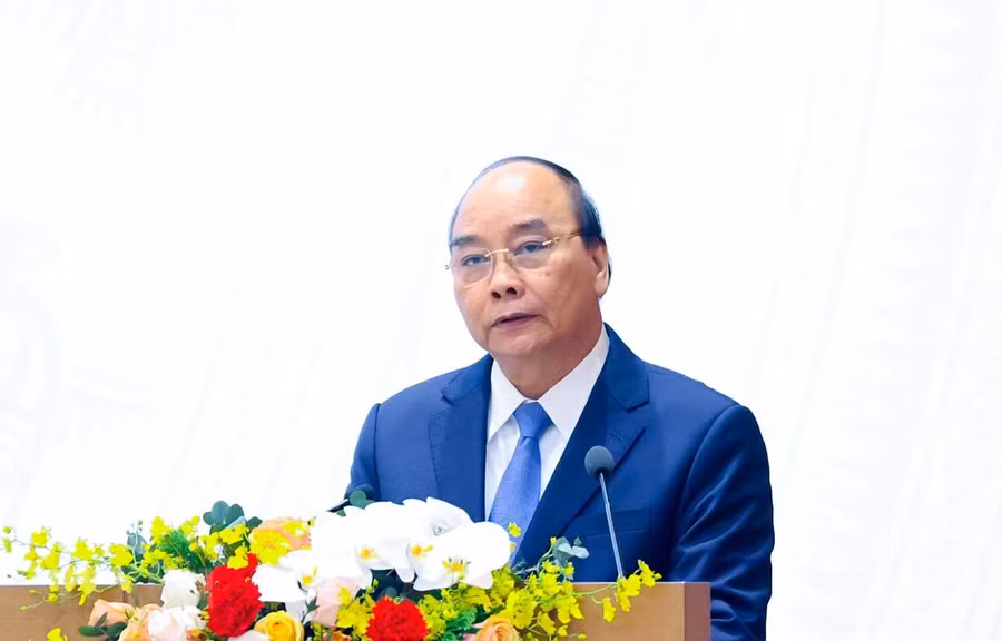 Thủ tướng Nguyễn Xuân Phúc phát biểu kết luận. (Ảnh: Thống Nhất/TTXVN)