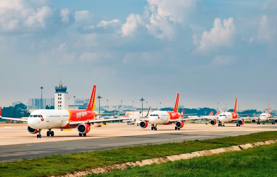 Máy bay của hãng hàng không Vietjet Air. (Ảnh: CTV/Vietnam+)