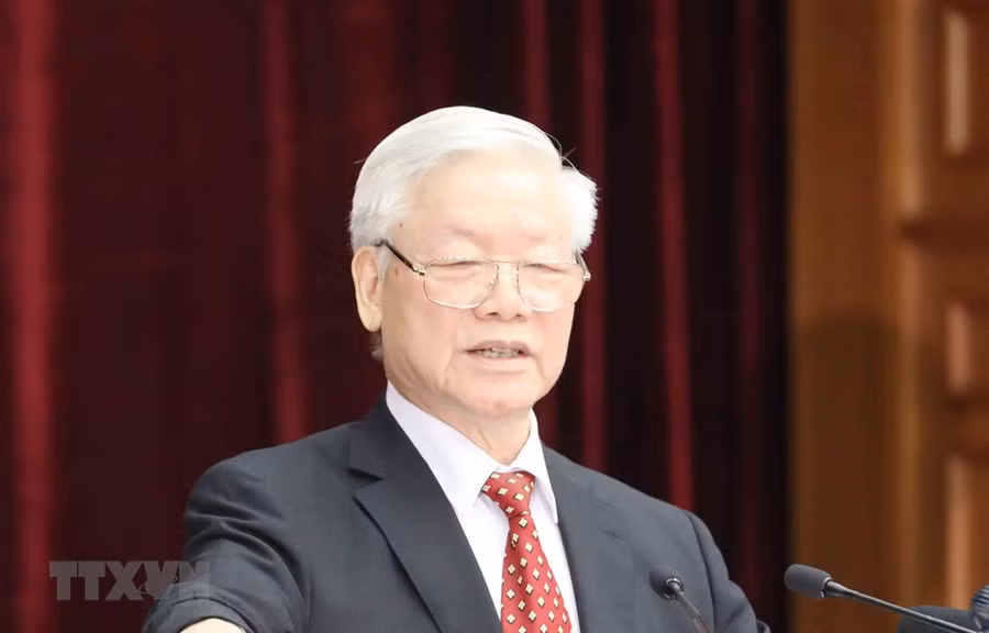 Tổng Bí thư, Chủ tịch nước Nguyễn Phú Trọng phát biểu khai mạc hội nghị. (Ảnh: Phương Hoa/TTXVN) Tổng Bí thư, Chủ tịch nước Nguyễn Phú Trọng phát biểu khai mạc hội nghị. (Ảnh: Phương Hoa/TTXVN)