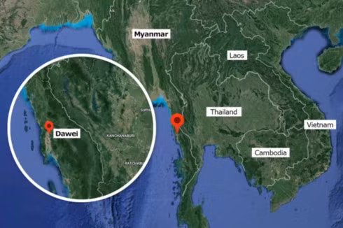 Khu vực chiếc Y-8 của Myanmar mất tích.