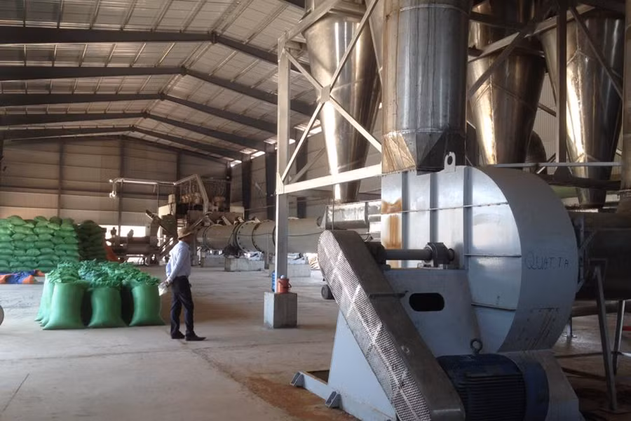 Hệ thống xử lý chất thải rắn tại Nhà máy Sản xuất Tinh bột sắn Gia Lai. Ảnh: H.D