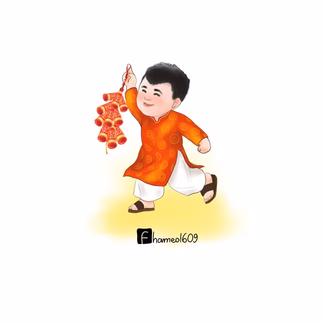 Đình Trọng hân hoan đi chúc Tết