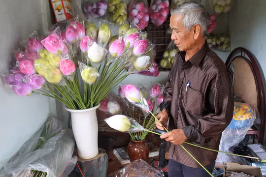  Làm hoa sen giấy