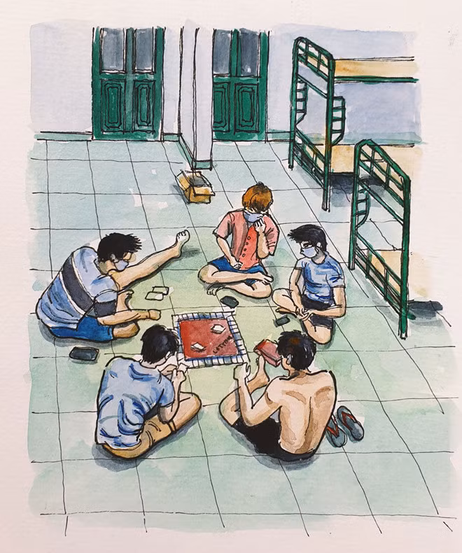 Những người bạn cùng phòng là nguồn cảm hứng của anh bên cạnh các bác sĩ, chiến sĩ - Ảnh: NVCC