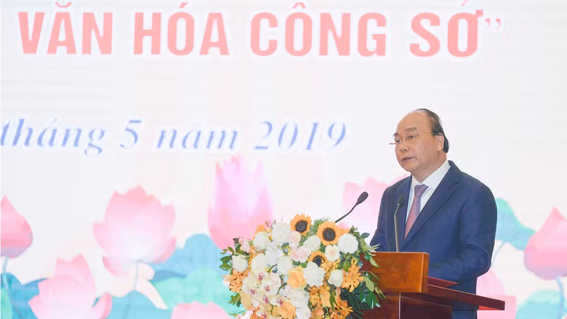Thủ tướng Nguyễn Xuân Phúc phát biểu tại buổi lễ. (Ảnh VGP/Quang Hiếu)