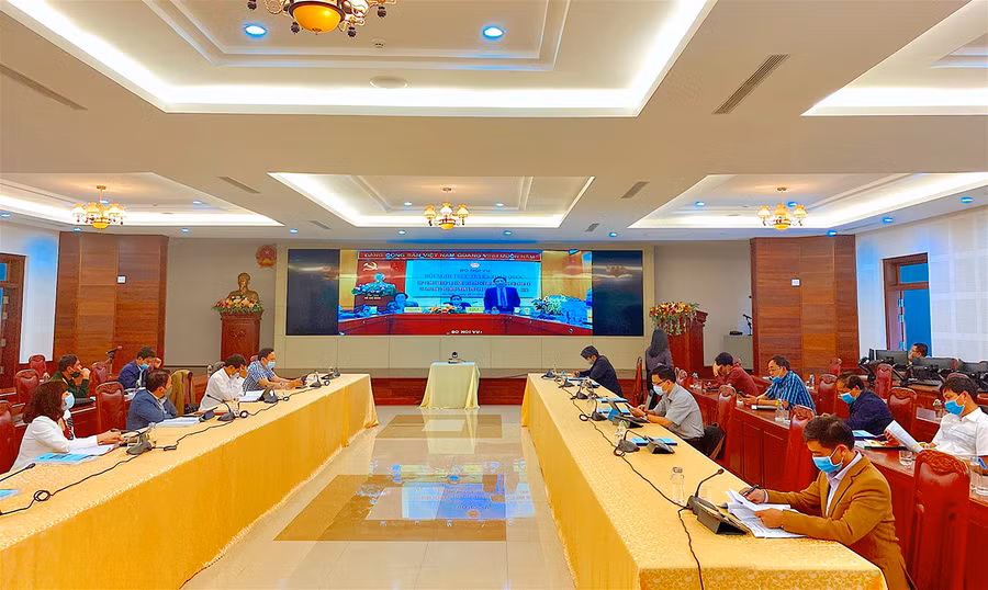  Quang cảnh hội nghị tại điểm cầu tỉnh Gia Lai. Ảnh: Hồng Thi