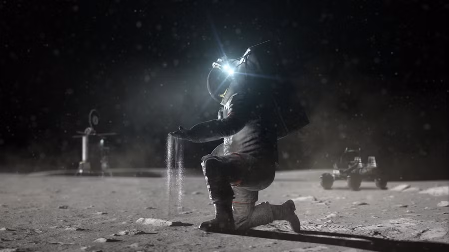Theo mô phỏng của Phòng thí nghiệm NASA, khung cảnh mặt trăng đầy bụi. Nguồn: NASA.