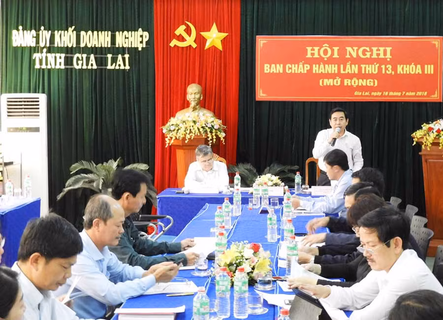 Hội nghị Ban Chấp hành Đảng bộ Khối Doanh nghiệp tỉnh. Ảnh: T.N