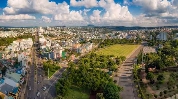 Thành phố Pleiku nhìn từ trên cao. Ảnh: Phan Nguyên