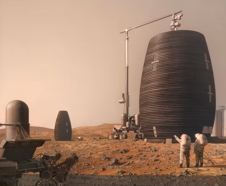 Nhà 3D trên sao Hỏa. ẢNH: AI SPACE FACTORY