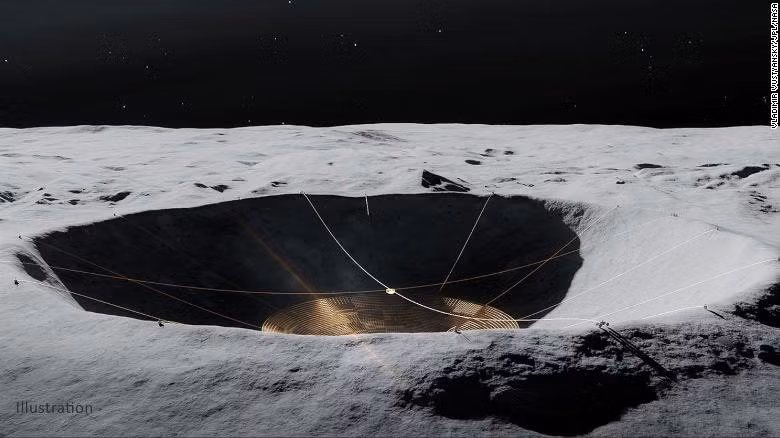 Robot sẽ chế tạo kính thiên văn miệng núi lửa. Ảnh: NASA