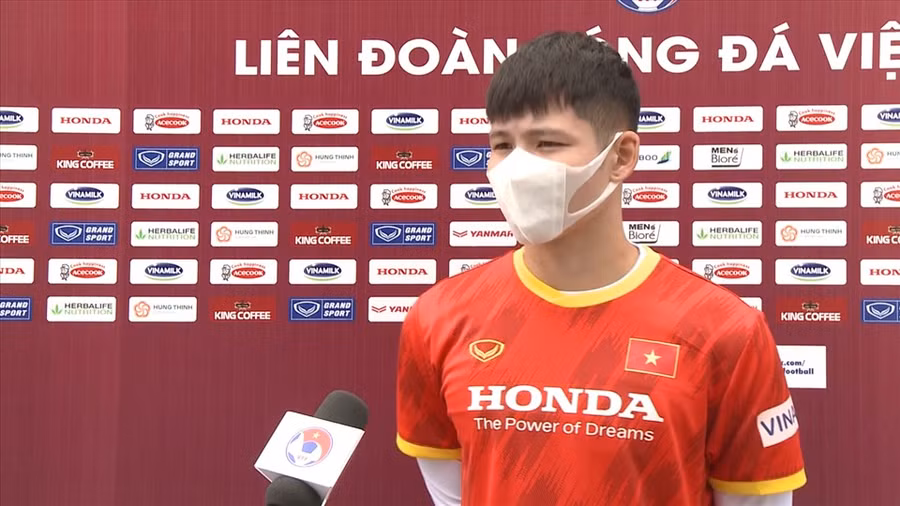 Trung vệ Liễu Quang Vinh là nhân tố hứa hẹn của U22 Việt Nam. Ảnh: VFF